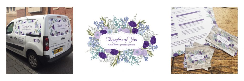 Rebrand Thoughts of You Flowers - Logo design and branding materials